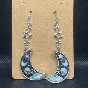 Crescent Moon and Stars Earrings
